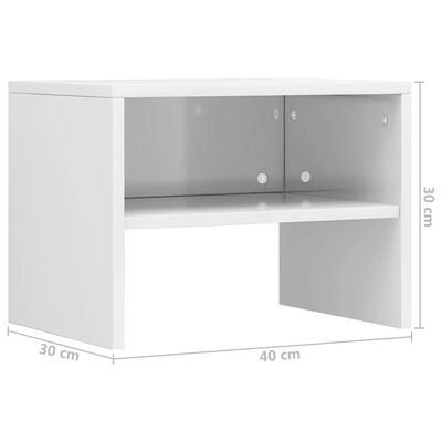vidaXL Bedside Cabinet High Gloss White 40x30x30 cm Engineered Wood