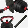 vidaXL 4-in-1 Dumbbell Set Black and Red 121 x 19.5 x 19.5 cm