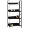 vidaXL 4-Layer Book Shelf Black 60x27.6x124.5 cm Engineered Wood