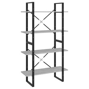 vidaXL Book Cabinet | Concrete Grey | Engineered wood, metal | 80x30x140 cm
