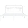 vidaXL Metal Bed Frame without Mattress with Headboard White 150x200cm