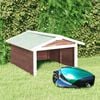 vidaXL Robotic Lawn Mower Garage 72x87x50 cm Mocca and White Firwood