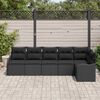 vidaXL Garden Sofa Set with Storage 6 pcs Black Poly Rattan