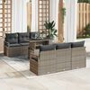 vidaXL Garden Sofa Set with Cushion 7 pcs Grey Poly rattan