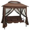 vidaXL Gazebo Convertible Swing Bench Coffee