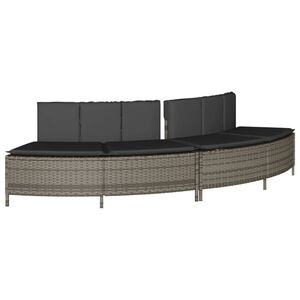vidaXL Hot Tub Benches with Cushions 2 pcs Grey Poly Rattan