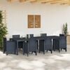 vidaXL Garden Dining Table Anthracite 300 x 100 x 73 cm Poly Rattan