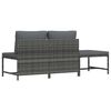 vidaXL 3 Piece Garden Sofa Set with Cushions Grey Poly Rattan