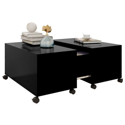 vidaXL Coffee Table Black 75x75x38 cm Engineered Wood