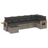 vidaXL 7 Piece Garden Sofa Set with Cushions Grey Poly Rattan