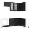vidaXL Kitchen Unit LUCCA 8 pcs Black Engineered Wood