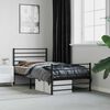 vidaXL Metal Bed Frame without Mattress with Footboard Black 90x190cm
