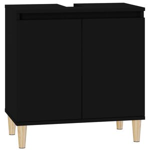 vidaXL Sink Cabinet Black 58x33x60 cm Engineered Wood
