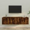 vidaXL 3 Piece TV Cabinet Set Smoked Oak Engineered Wood