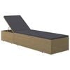 vidaXL Sunlounger Poly Rattan Brown and Dark Grey