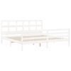 vidaXL Bed Frame without Mattress White Super King Size Solid Wood