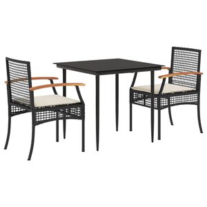 vidaXL Garden Dining Set | Black, Cream White