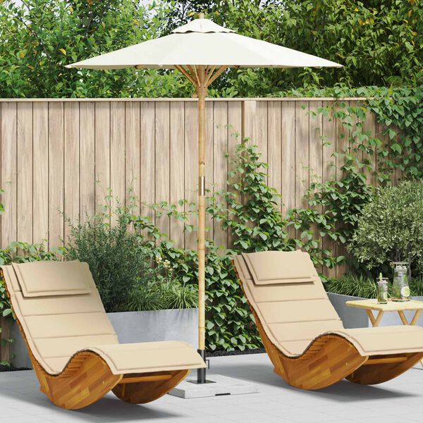 vidaXL Garden Parasol Cream White &Oslash; 180 x 230 cm Bamboo