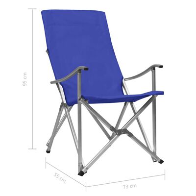 vidaXL Foldable Camping Chairs 2 pcs Blue