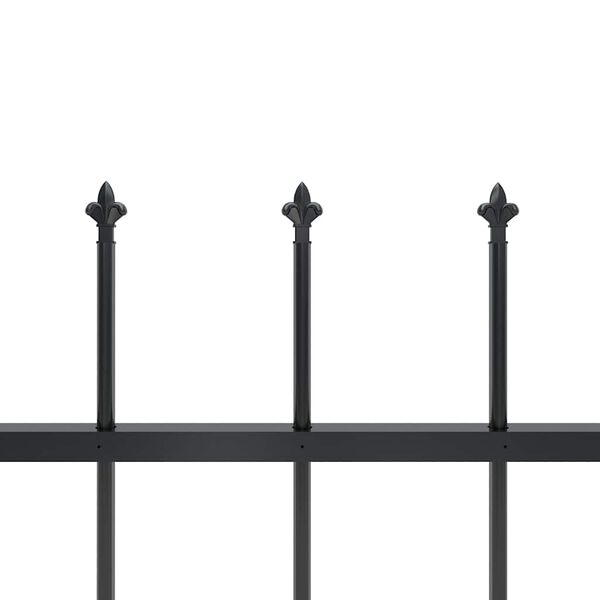vidaXL Garden Fence with Spear Top Steel 1248x60 cm Black