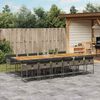 vidaXL 13 Piece Garden Dining Set with Cushions Grey Poly Rattan