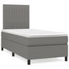 vidaXL Box Spring Bed with Mattress Dark Grey 106x203 cm King Single Size Fabric