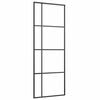 vidaXL Sliding Door Frosted ESG Glass and Aluminium 76x205 cm Black