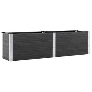 vidaXL Garden Raised Bed | Grey | Wood plastic composite (WPC), Steel