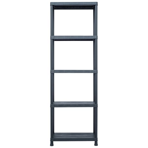 vidaXL Storage Shelf Racks 2 pcs Black 125 kg 60x30x180 cm Plastic