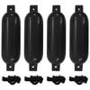 vidaXL Boat bumpers Black 51 x 14 cm PVC