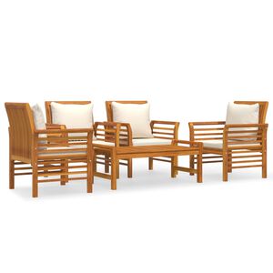 vidaXL 5 Piece Garden Lounge Set with Cushions Solid Wood Acacia