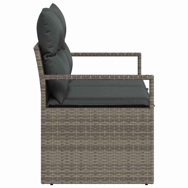 vidaXL Garden Sofa with Cushion 120 x 62 x 69 cm Poly Rattan