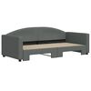 vidaXL Daybed with Trundle without Mattress Dark Grey 90x190 cm