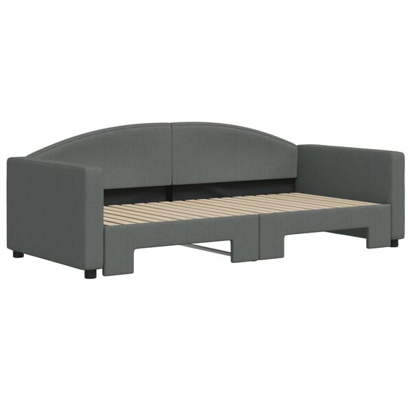 vidaXL Daybed with Trundle without Mattress Dark Grey 90x190 cm