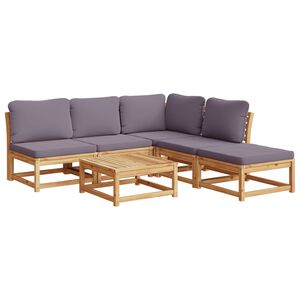 vidaXL 6 Piece Garden Lounge Set with Cushions Solid Wood Acacia