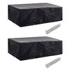 vidaXL Garden Furniture Cover | Set of 2 | Black | Polyethylene | Large
