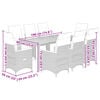 vidaXL 9 Piece Garden Bistro Set with Cushions Grey Poly Rattan