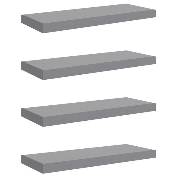 vidaXL Floating Wall Shelves 4 pcs Grey 60x23.5x3.8 cm MDF