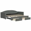 vidaXL Daybed with Trundle&Drawers without Mattress Dark Grey 90x190 cm