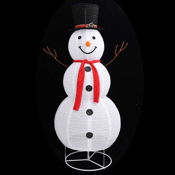 vidaXL Decorative Christmas Snowman Figure LED Luxury Fabric 180cm