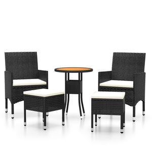 vidaXL Garden Lounge Set | Black, Cream White