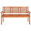 vidaXL 3-Seater Garden Bench with Cushion 150 cm Solid Eucalyptus Wood