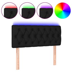 vidaXL LED Headboard Black 100 cm Fabric