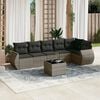 vidaXL 7 Piece Garden Sofa Set with Cushions Grey Poly Rattan