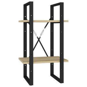 vidaXL Book Cabinet | Sonoma Oak, Black | Engineered Wood, Metal | Compact