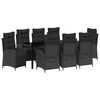 vidaXL Garden Dining Set 9 pcs Black Poly Rattan