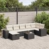 vidaXL 8 Piece Garden Sofa Set with Cushions Black Poly Rattan
