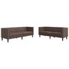 vidaXL 2 Piece Chesterfield Sofa Set Brown Faux Leather