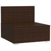 vidaXL 4-Seater Sofa with Cushions Brown Poly Rattan