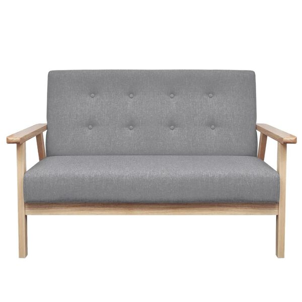 vidaXL 2-Seater Sofa Fabric Light Grey